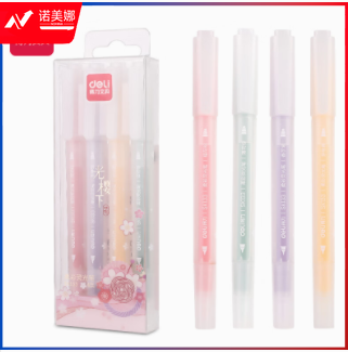 得力SK133光樱下3柔彩荧光笔樱花限定色系(混)(盒)