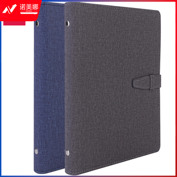 得力3309活页皮面本8.5in-210mm*145mm-100张(浅蓝)(本)