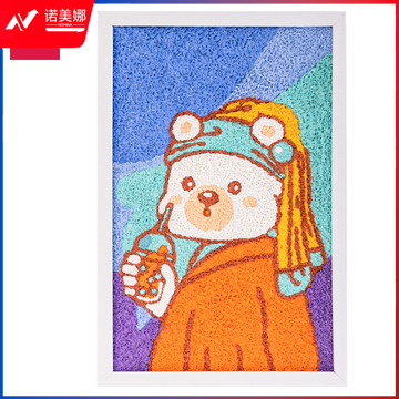 得力MQ301-B浮雕纸浆画200*300mm(萌娜丽熊)(白)(套)