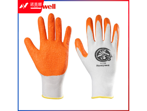 霍尼韦尔（Honeywell）霍盛劳保手套YU138 10副/包 掌浸防滑天然乳胶防护工作手套9码