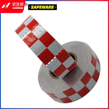 安赛瑞14367晶格反光警示胶带红白5cm*50m（卷）