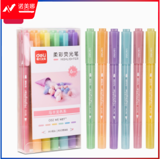 得力SK114柔彩荧光笔马卡龙色系(混)(盒)