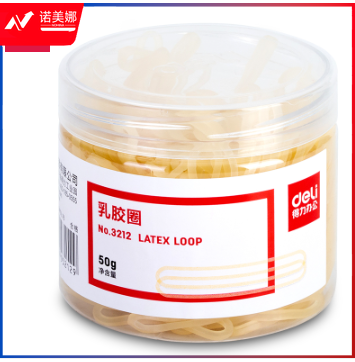 得力3212乳胶圈(微黄)(50g/筒)