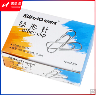 可得优（KW-triO） 回形针曲别针 大头针 大头钉 HZ-28A U型回形针-10盒装