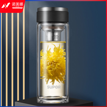 苏泊尔KC33DV10 尚系列耐热玻璃杯 330ml 乌木黑
