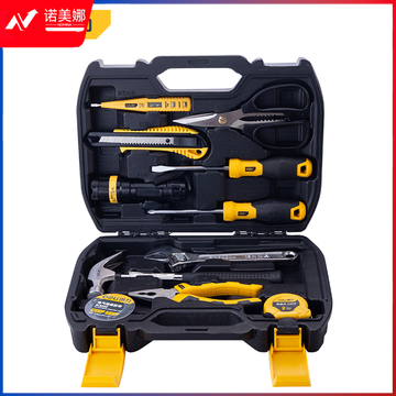 得力DL5962 家用多功能五金工具箱手动工具套装电工工具箱家用应急包11件