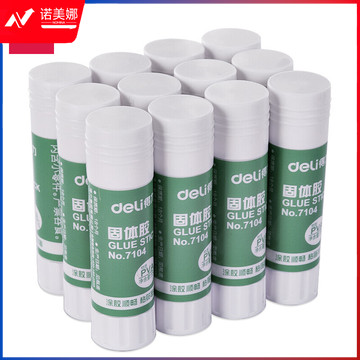 得力(deli)15g高粘度PVA固体胶水/胶棒 快干耐用便携 学习生活手工DIY 12支/盒 办公用品 7104