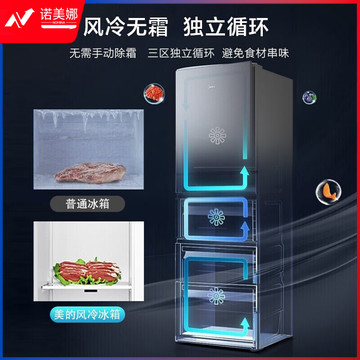 美的（Midea）10公斤滚筒洗衣机全自动+217升三门三温风冷无霜冰箱BCD-217WTMA+MG100S31DG5-Y1YW