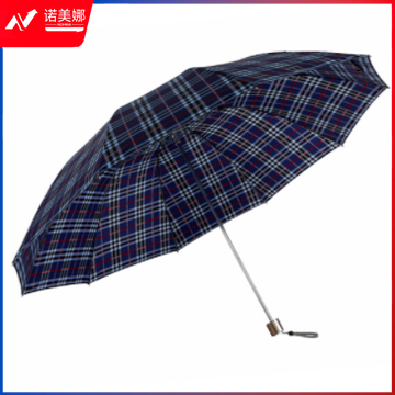 天堂伞 加固三折全钢晴雨伞3309E格016兰格