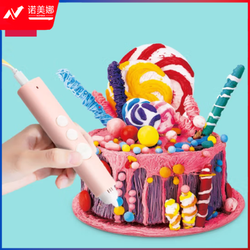 得力74850-3D绘画笔套装(插电款)(粉色)(1支打印笔+5卷耗材/盒)