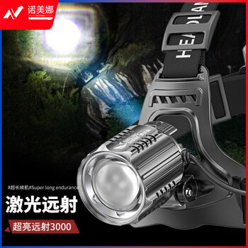 微笑鲨6021 头灯强光远射充电头戴式超亮大功率白激光夜钓专用超长续航led应急灯