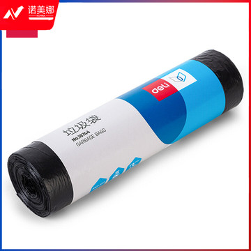 得力(deli) 单卷(10只)加厚八角点断式办公生活大容量垃圾袋100*120cm 黑色18744