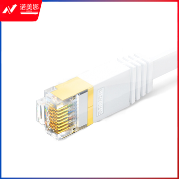 山泽（SAMZHE）CAT-703A七类扁平网线白色（镀金头）3米