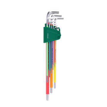 世达(SATA)09103CH 彩虹系列9件特长内六角扳手组套