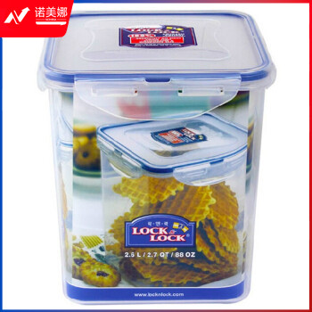 乐扣乐扣（LocknLock）HPL822B 塑料保鲜盒密封盒冰箱收纳盒微波可用保鲜盒-2.6L