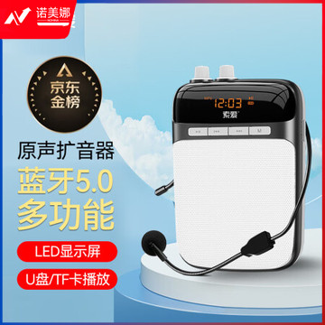 索爱（soaiy）S318小蜜蜂扩音器教师专用蓝牙音箱小喇叭腰挂麦克风导游插卡便携式喊话器教学讲课 睿智黑
