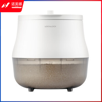 乐扣乐扣（LOCK&LOCK）EJR971WHT 密封低噪音智能锁7L10L大容量多功能带防滑脚可充电负离子真空米桶 -真空米桶-10L