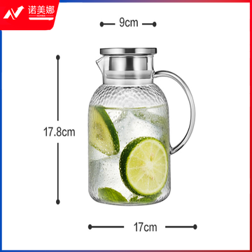 佳佰1750ml冷水壶凉水壶 冷热两用玻璃壶