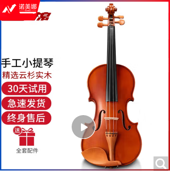 小提琴成人练习考级手工实木初学者专业级儿童入门 V008枣木配件 4/4 155cm以上身高适用