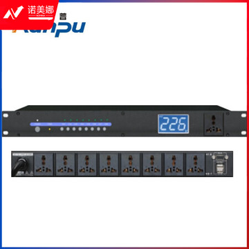 润普RP-ZK08 音视频会议电源时序器8路带232串口级联面板单通道