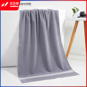 金号新疆棉浴巾A类纯棉柔软吸水情侣洗澡巾 单条装140*72cm 320g 灰色