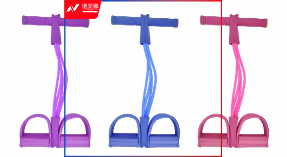 李宁 脚蹬拉力器 LJSP426 颜色随机 脚蹬拉力器弹力绳健身器材仰卧起坐辅助器多功能脚踏卷腹家用普拉提运动弹力带 