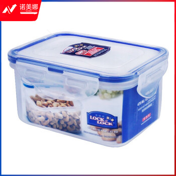 乐扣乐扣（LOCK&LOCK）HPL807 微波炉PP塑料密封冰箱餐盒分隔午餐带饭便当盒长方形保鲜盒 （无分隔470ML）