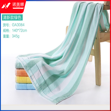 金号 纯棉浴巾 GA3084 140*72cm 354g 绿色