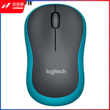 罗技（Logitech）M185鼠标 无线鼠标 办公鼠标 对称鼠标 黑色蓝边 带无线2.4G接收器