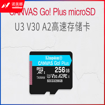 金士顿（Kingston）256GB TF（MicroSD）存储卡 行车记录仪内存卡 手机内存卡 U3 V30 A2 4K 读速170MB/s SDCG3/256GB
