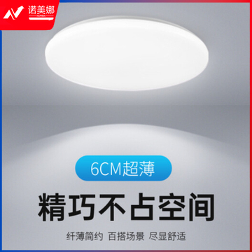 LED卧室灯吸顶灯 现代简约阳台灯过道灯走廊玄关灯楼道灯工程面包灯 24W白光