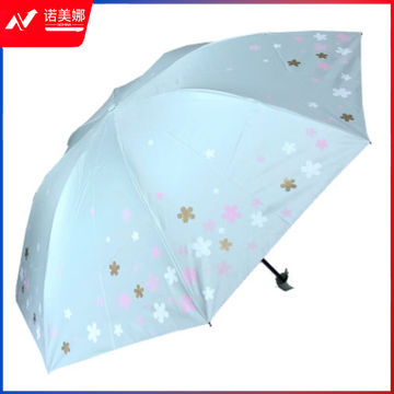 天堂伞/-三折叠黑胶浪漫樱花遮阳两用晴雨伞33633E绿色