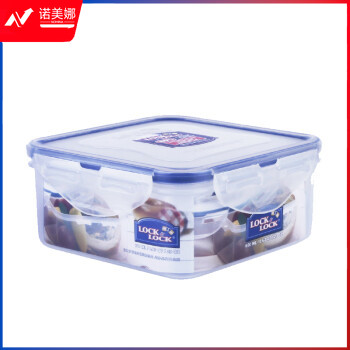 乐扣乐扣LOCK&LOCK HPL854 塑料保鲜盒大容量透明食物冰箱收纳盒子饭盒水果蔬菜微波炉便当盒 600ML