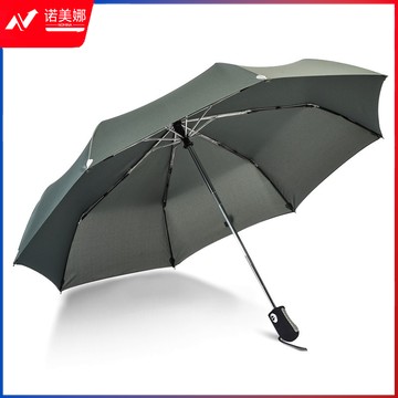 天堂伞全自动雨伞男女加大号加固防风商务伞三折自开收晴雨两用广告伞 军绿色
