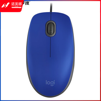 罗技（Logitech）M110 鼠标 有线鼠标 办公鼠标 轻音鼠标 对称鼠标 蓝色