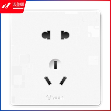 公牛(BULL) 开关插座 G18系列 10A正五孔插座 86型面板G18Z223 纹理白 暗装