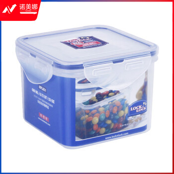乐扣乐扣（LOCK&LOCK）HPL851 塑料正方形保鲜盒680ML微波炉加热饭盒便携水果盒