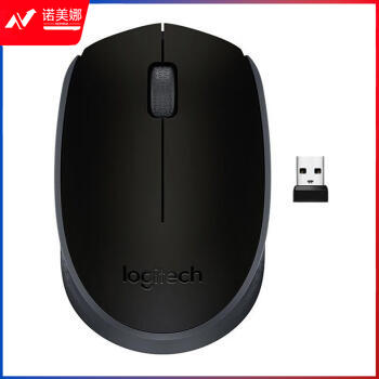 罗技（Logitech）M170 鼠标 无线鼠标 对称鼠标 黑色 带无线2.4G接收器