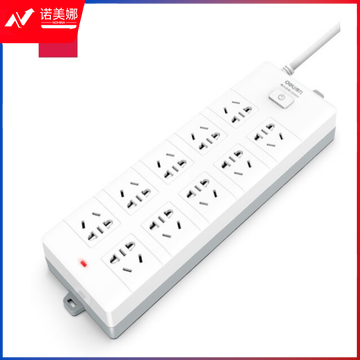 得力18275-05插座_10组_5米_PVC袋装(白)(只)