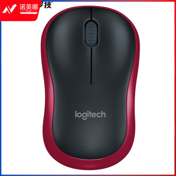 罗技（Logitech）M185鼠标 无线鼠标 办公鼠标 对称鼠标 黑色红边 带无线2.4G接收器