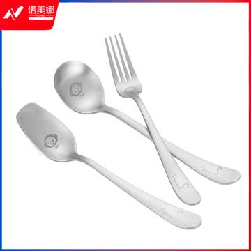 美厨（maxcook）MCGC728 304不锈钢叉勺套装 餐叉餐勺儿童餐具三件套