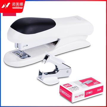 得力(deli)12#耐用订书机套装(起订器+订书钉+订书器) 办公用品 颜色随机0355