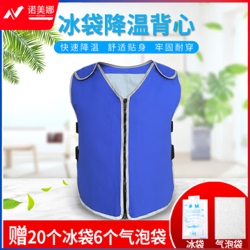 冰袋降温背心夏天防暑降温防暑防护服高温冰凉户外制冷冰马甲防护 蓝色冰袋款