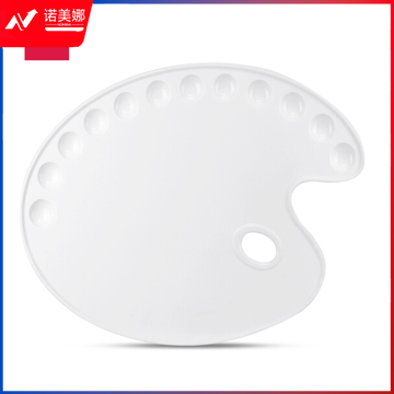得力(deli)基础款美术绘画12孔大号调色盒调色盘 白色68300