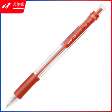 三菱SN-101 0.7透明杆按挚式圆珠笔 红色 笔芯SA-7C/SA-7CN