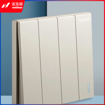 罗格朗(LEGRAND)开关插座面板 仕典米兰金无边框大面板 家用86型 四开双控开关K8/34/2/3DE-C2