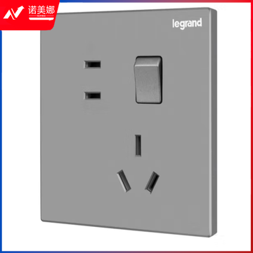 罗格朗(LEGRAND)开关插座面板 逸景系列深砂银灰色 墙壁插座 五孔带开(双控)K8/25/10USL-C3