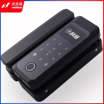 科 密 玻璃门指纹锁COM-608A门禁密码锁 密码刷卡免开孔 带考勤功能 微信小程序开锁 蓝牙功能