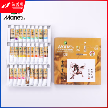  马利(Marie's)国画颜料盒装36色12ml 水墨画山水画初学者套装 学生美院专业美术绘画国画套装 1305