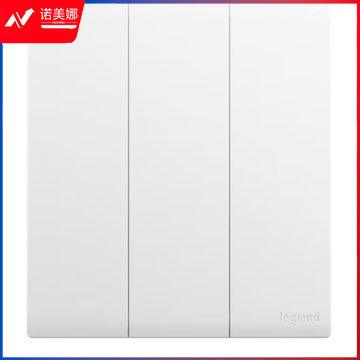罗格朗(LEGRAND)开关插座面板 简悦系列陶瓷白色 86型墙壁插座 三开单控开关F6R/33/1/2A